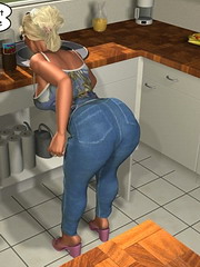 3d toon teen lola stripping out of her two   piece outfit in the woods.