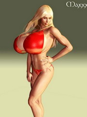 Flexible 3d beauty shows her close tranquil slit in close-up